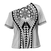 Philippines Batok Tribal Inspired Tattoo White Cross Shoulder Shirt LT05 - Polynesian Pride
