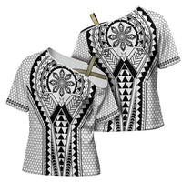 Philippines Batok Tribal Inspired Tattoo White Cross Shoulder Shirt LT05 - Polynesian Pride