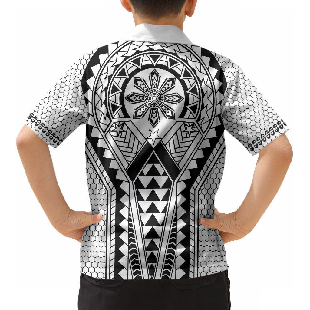 Philippines Batok Tribal Inspired Tattoo White Kid Hawaiian Shirt LT05 - Polynesian Pride