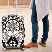 Philippines Batok Tribal Inspired Tattoo White Luggage Cover LT05 White - Polynesian Pride