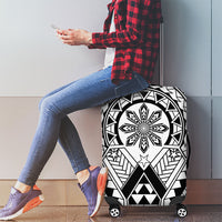 Philippines Batok Tribal Inspired Tattoo White Luggage Cover LT05 - Polynesian Pride