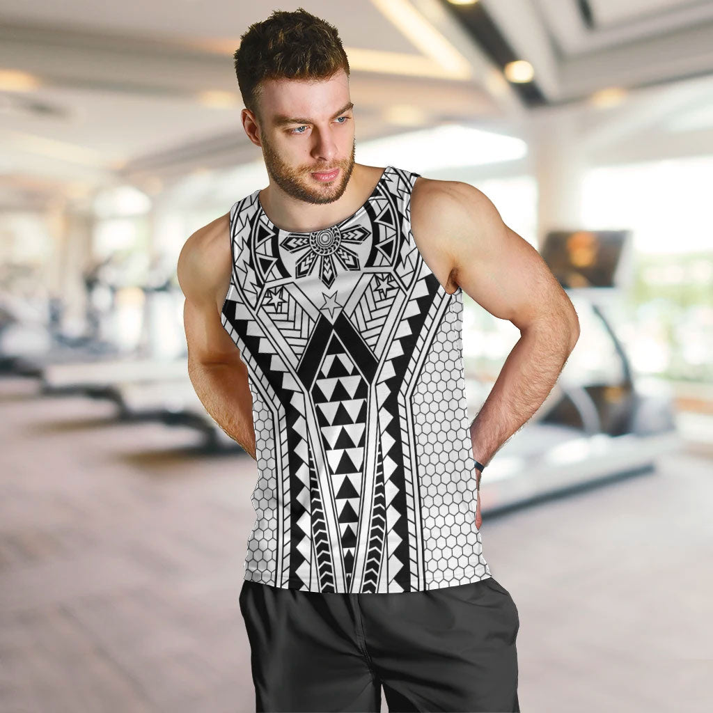 Philippines Batok Tribal Inspired Tattoo White Men Tank Top LT05 White - Polynesian Pride
