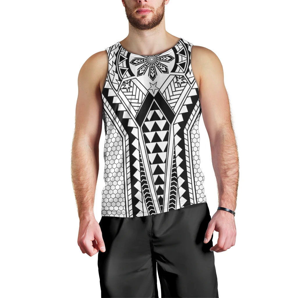 Philippines Batok Tribal Inspired Tattoo White Men Tank Top LT05 - Polynesian Pride
