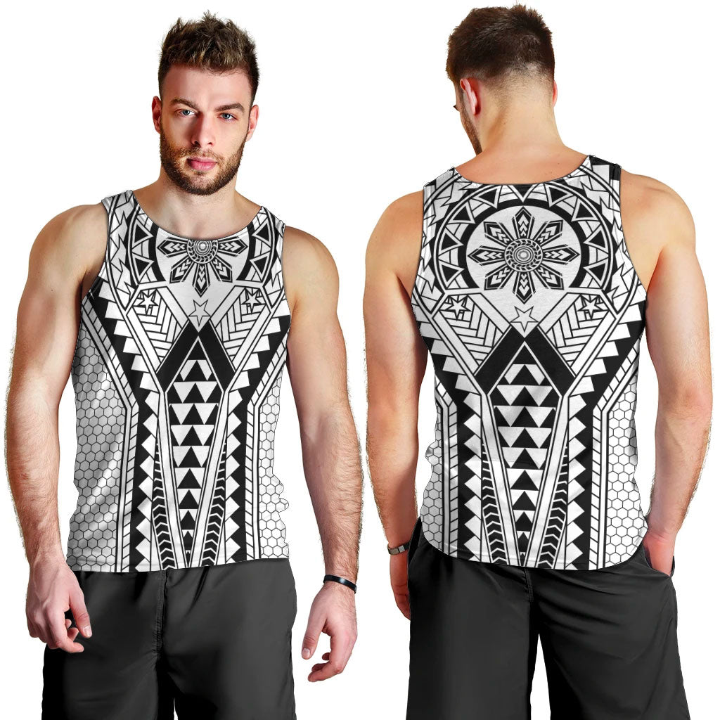 Philippines Batok Tribal Inspired Tattoo White Men Tank Top LT05 - Polynesian Pride