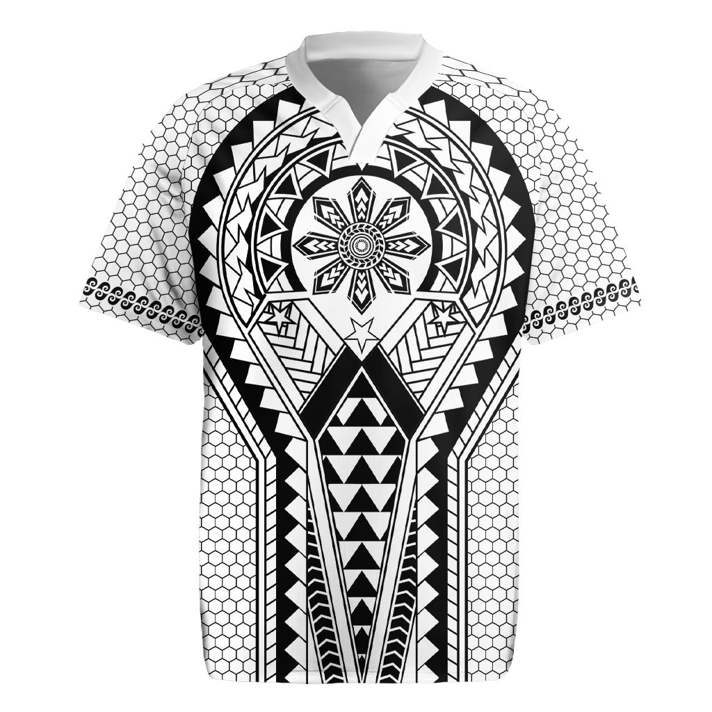 Philippines Batok Tribal Inspired Tattoo White Rugby Jersey LT05 White - Polynesian Pride