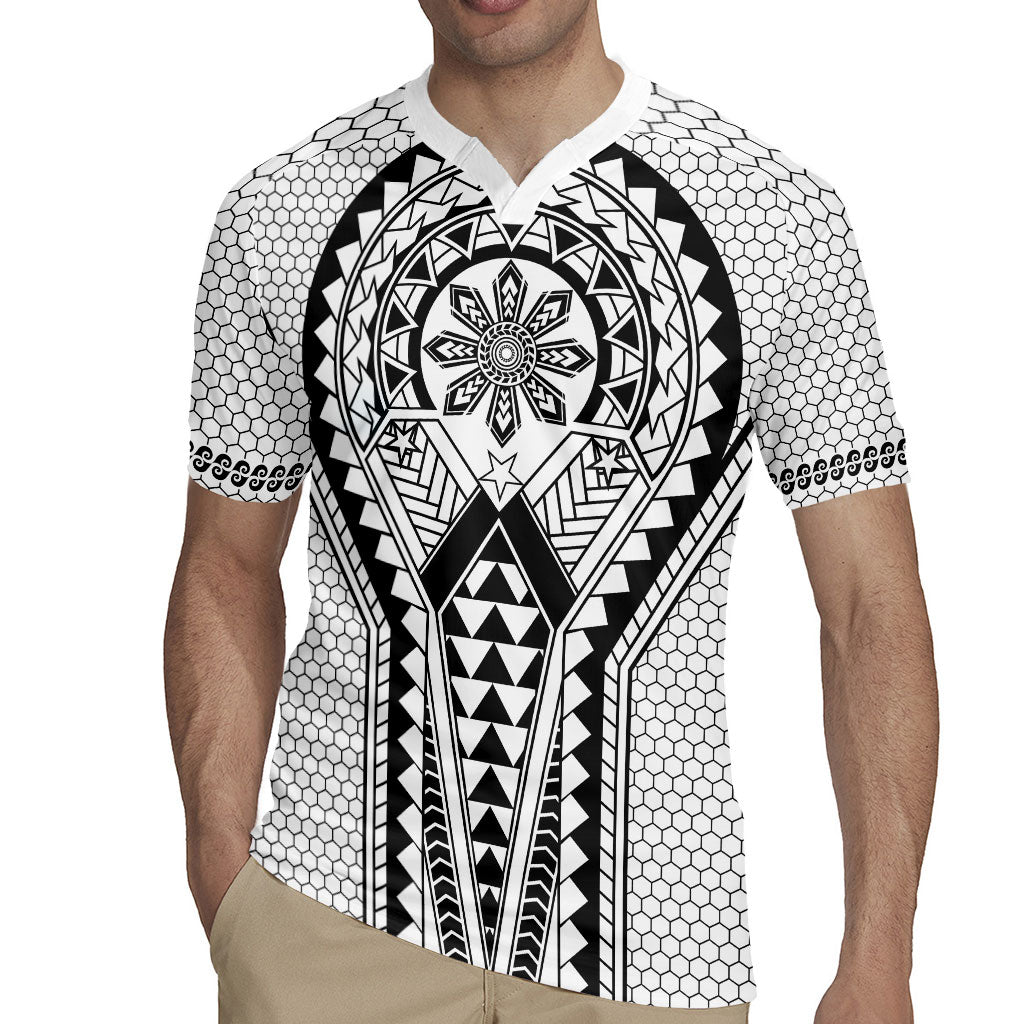 Philippines Batok Tribal Inspired Tattoo White Rugby Jersey LT05 - Polynesian Pride