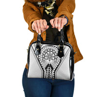 Philippines Batok Tribal Inspired Tattoo White Shoulder Handbag LT05 One Size White - Polynesian Pride