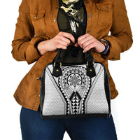 Philippines Batok Tribal Inspired Tattoo White Shoulder Handbag LT05 - Polynesian Pride