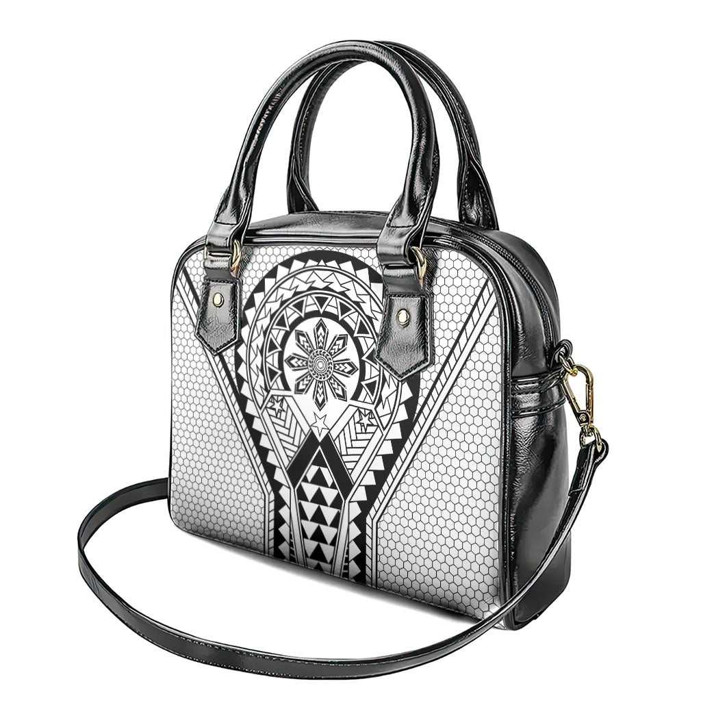 Philippines Batok Tribal Inspired Tattoo White Shoulder Handbag LT05 - Polynesian Pride