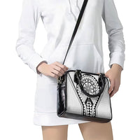 Philippines Batok Tribal Inspired Tattoo White Shoulder Handbag LT05 - Polynesian Pride