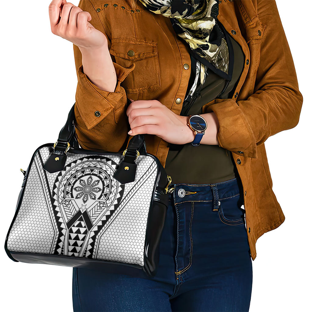 Philippines Batok Tribal Inspired Tattoo White Shoulder Handbag LT05 - Polynesian Pride