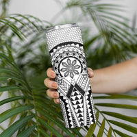 Philippines Batok Tribal Inspired Tattoo White Skinny Tumbler LT05 - Polynesian Pride