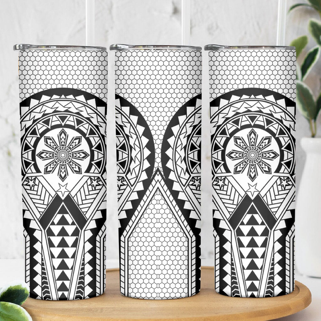 Philippines Batok Tribal Inspired Tattoo White Skinny Tumbler LT05 - Polynesian Pride