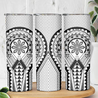 Philippines Batok Tribal Inspired Tattoo White Skinny Tumbler LT05 - Polynesian Pride