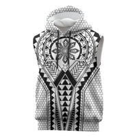 Philippines Batok Tribal Inspired Tattoo White Sleeveless Hoodie LT05 White - Polynesian Pride