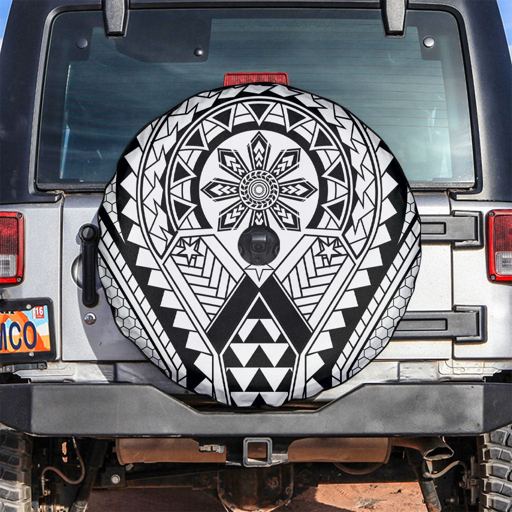 Philippines Batok Tribal Inspired Tattoo White Spare Tire Cover LT05 White - Polynesian Pride