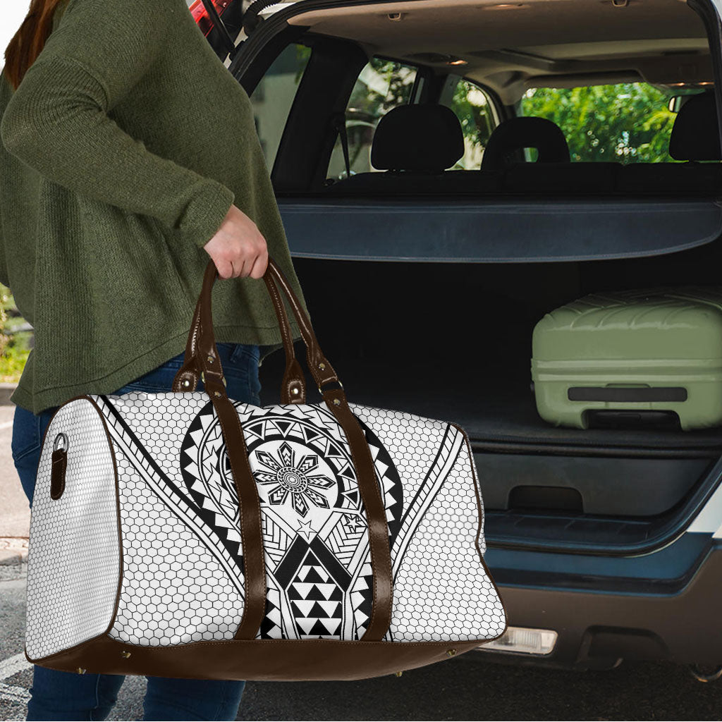Philippines Batok Tribal Inspired Tattoo White Travel Bag LT05 - Polynesian Pride