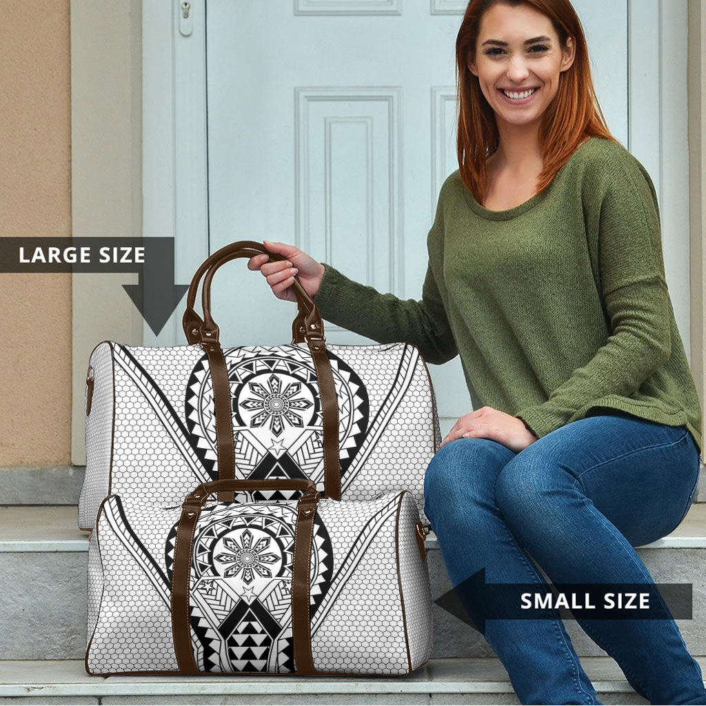Philippines Batok Tribal Inspired Tattoo White Travel Bag LT05 - Polynesian Pride