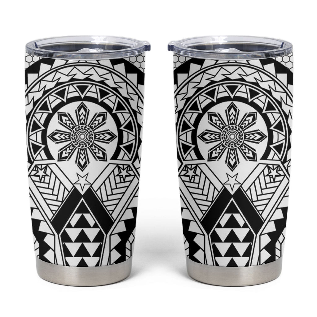Philippines Batok Tribal Inspired Tattoo White Tumbler Cup LT05 White - Polynesian Pride