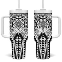 Philippines Batok Tribal Inspired Tattoo White Tumbler With Handle LT05 One Size: 40 oz White - Polynesian Pride
