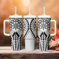 Philippines Batok Tribal Inspired Tattoo White Tumbler With Handle LT05 - Polynesian Pride