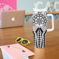 Philippines Batok Tribal Inspired Tattoo White Tumbler With Handle LT05 - Polynesian Pride