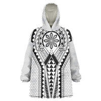 Philippines Batok Tribal Inspired Tattoo White Wearable Blanket Hoodie LT05 One Size White - Polynesian Pride