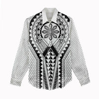 Philippines Batok Tribal Inspired Tattoo White Women Casual Shirt LT05 - Polynesian Pride