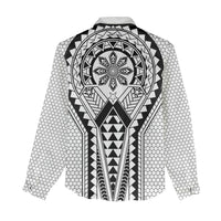 Philippines Batok Tribal Inspired Tattoo White Women Casual Shirt LT05 - Polynesian Pride