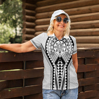 Philippines Batok Tribal Inspired Tattoo White Women Polo Shirt LT05 - Polynesian Pride