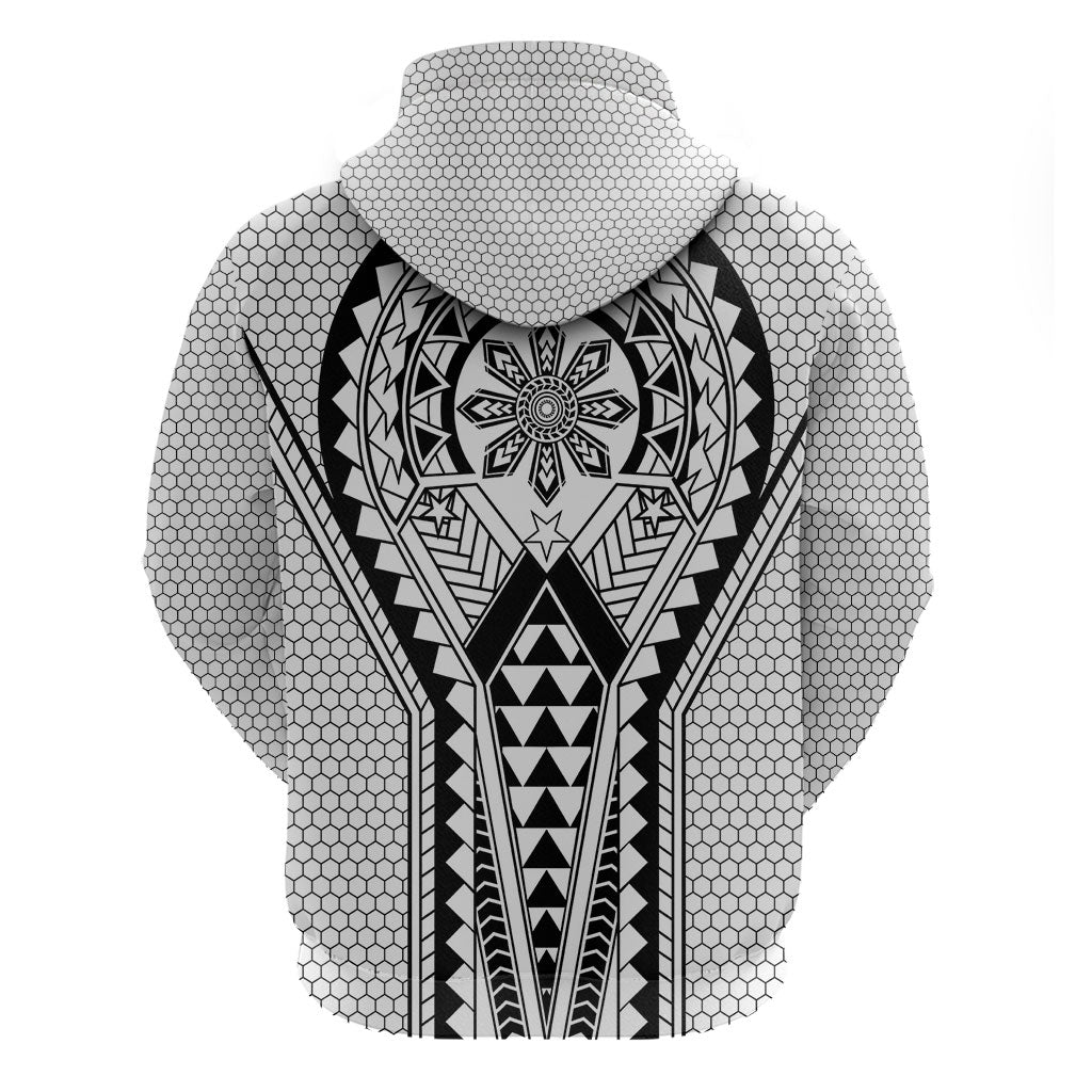 Philippines Batok Tribal Inspired Tattoo White Zip Hoodie LT05 - Polynesian Pride
