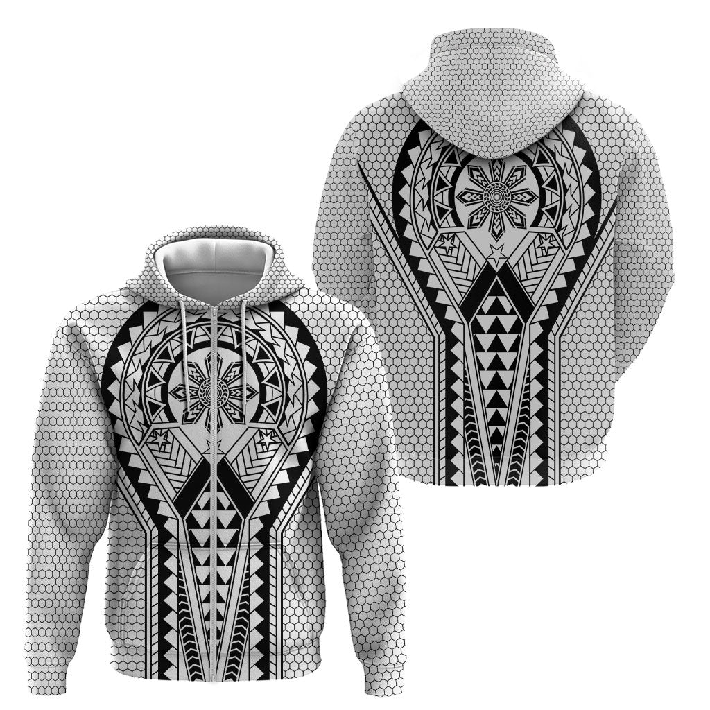 Philippines Batok Tribal Inspired Tattoo White Zip Hoodie LT05 - Polynesian Pride