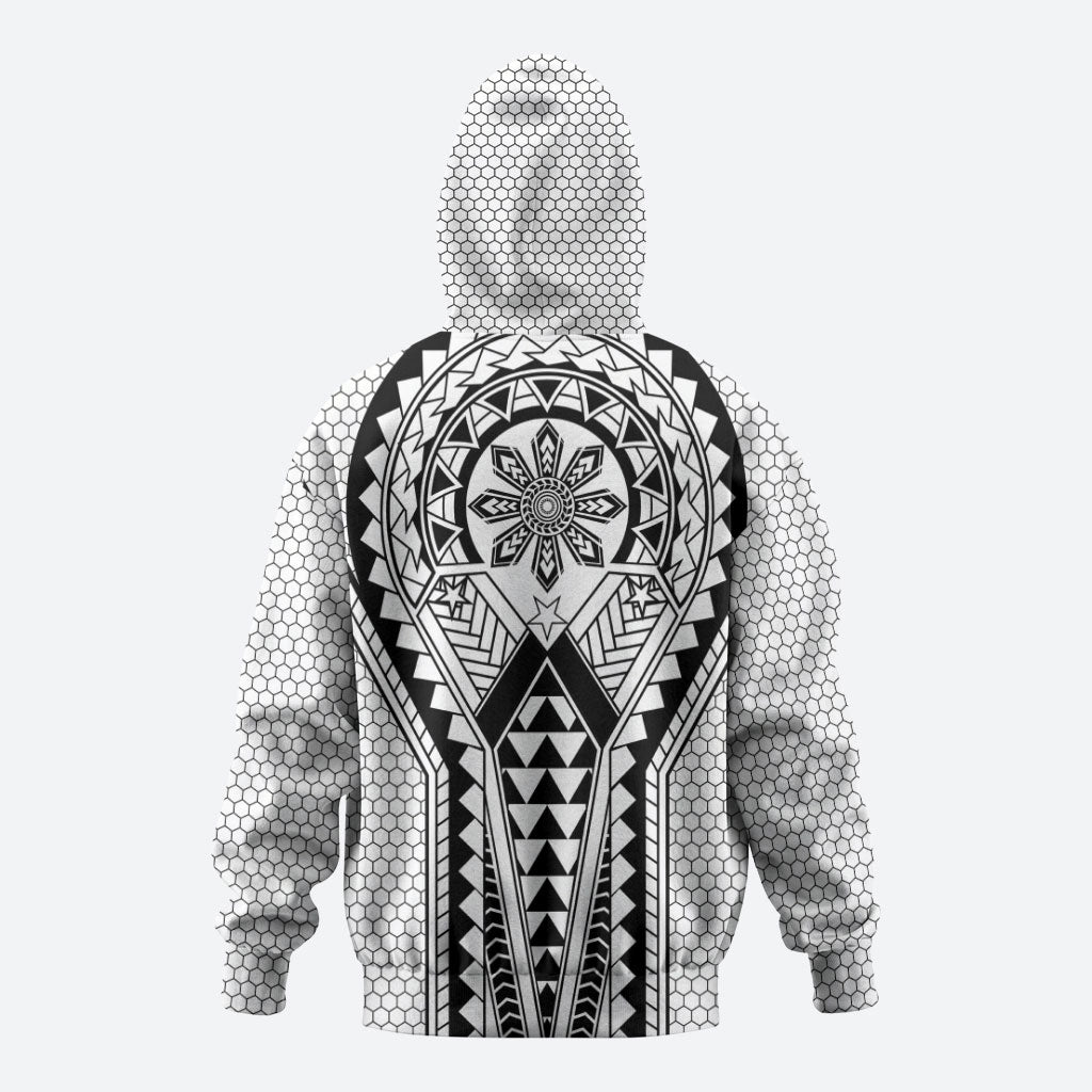 Philippines Batok Tribal Inspired Tattoo White Zip Hoodie LT05 - Polynesian Pride