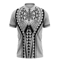 Philippines Batok Tribal Inspired Tattoo White Zipper Polo Shirt LT05 White - Polynesian Pride