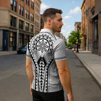 Philippines Batok Tribal Inspired Tattoo White Zipper Polo Shirt LT05 - Polynesian Pride