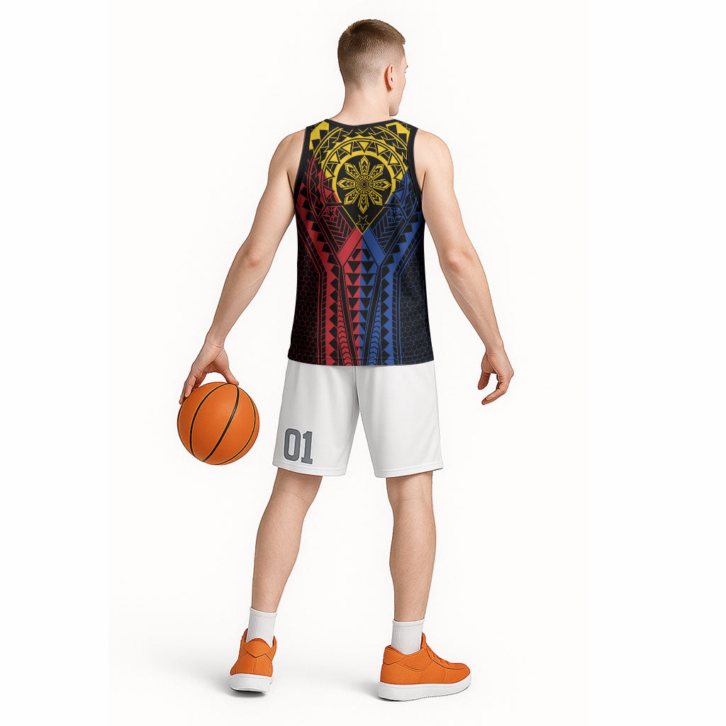 Philippines Batok Tribal Inspired Tattoo Basketball Jersey LT05 - Polynesian Pride
