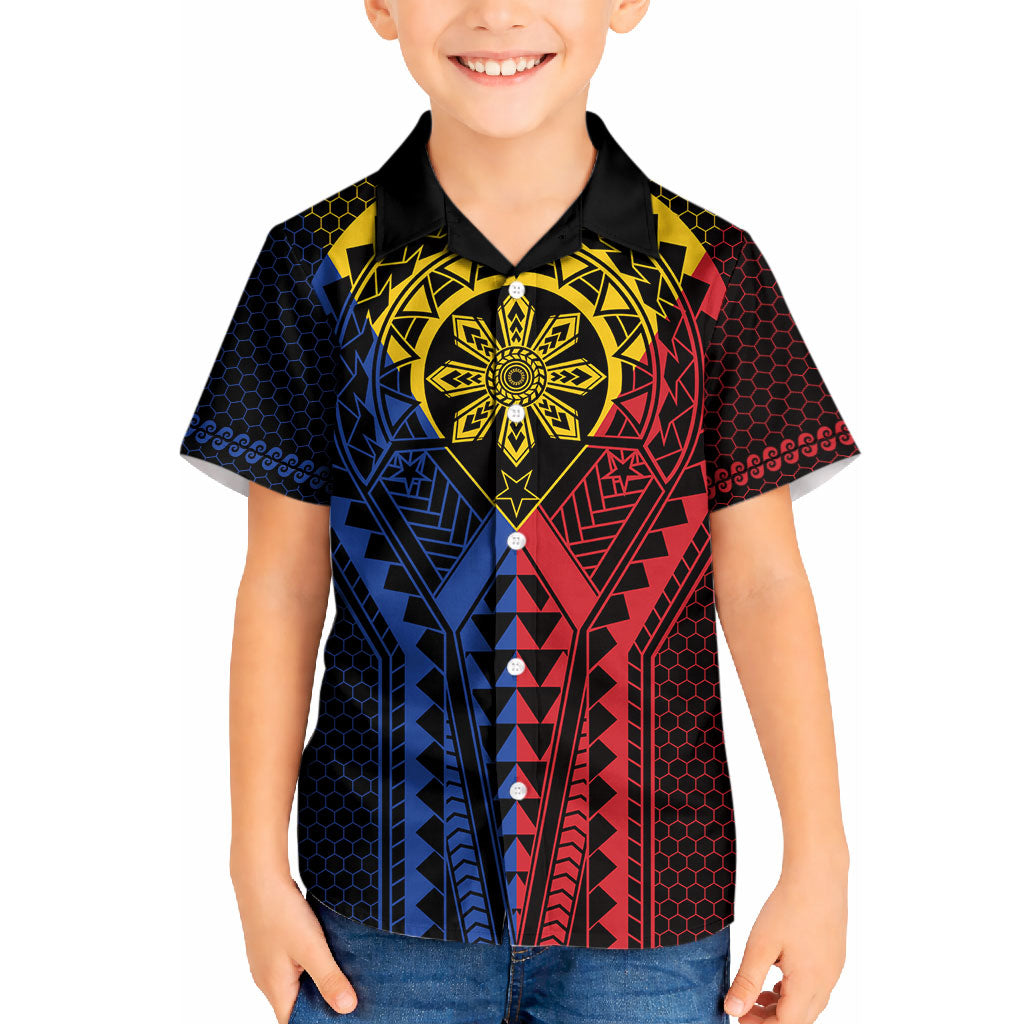 Philippines Batok Tribal Inspired Tattoo Kid Hawaiian Shirt LT05 Kid Multicolor - Polynesian Pride