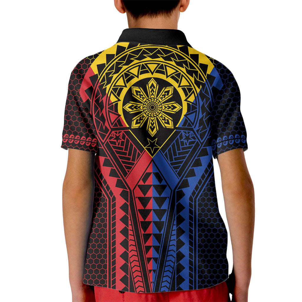 Philippines Batok Tribal Inspired Tattoo Kid Polo Shirt LT05 - Polynesian Pride