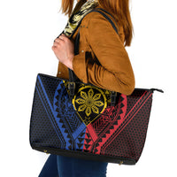Philippines Batok Tribal Inspired Tattoo Leather Tote Bag LT05 Multicolor - Polynesian Pride