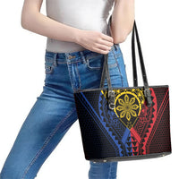 Philippines Batok Tribal Inspired Tattoo Leather Tote Bag LT05 - Polynesian Pride