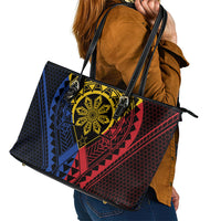 Philippines Batok Tribal Inspired Tattoo Leather Tote Bag LT05 - Polynesian Pride
