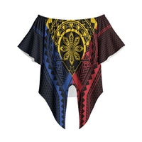 Philippines Batok Tribal Inspired Tattoo Off Shoulder Wrap Waist Top LT05 - Polynesian Pride