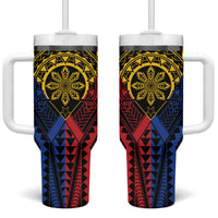 Philippines Batok Tribal Inspired Tattoo Tumbler With Handle LT05 One Size: 40 oz Multicolor - Polynesian Pride