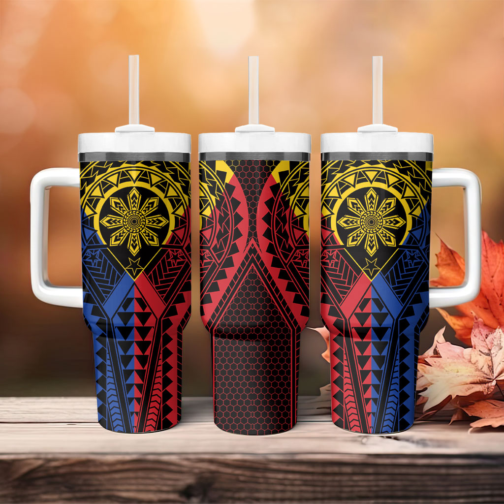 Philippines Batok Tribal Inspired Tattoo Tumbler With Handle LT05 - Polynesian Pride