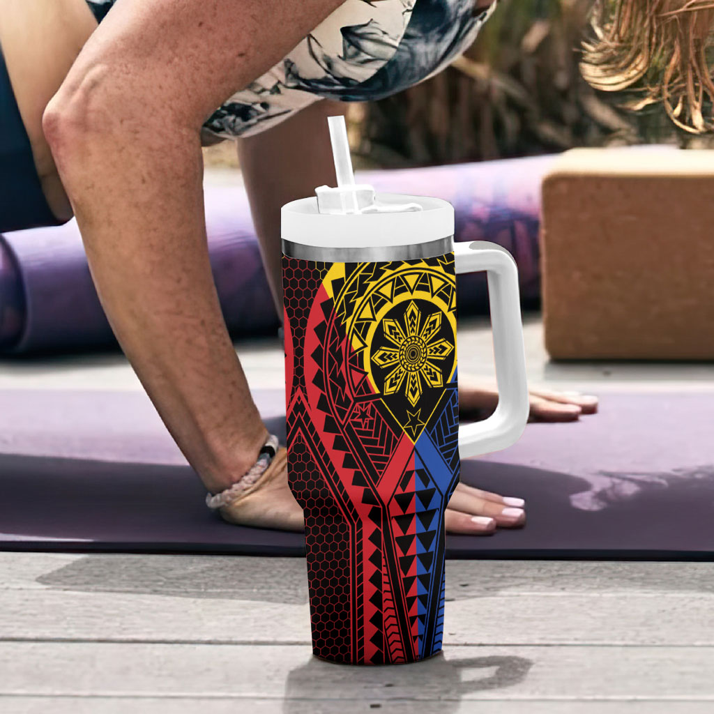 Philippines Batok Tribal Inspired Tattoo Tumbler With Handle LT05 - Polynesian Pride