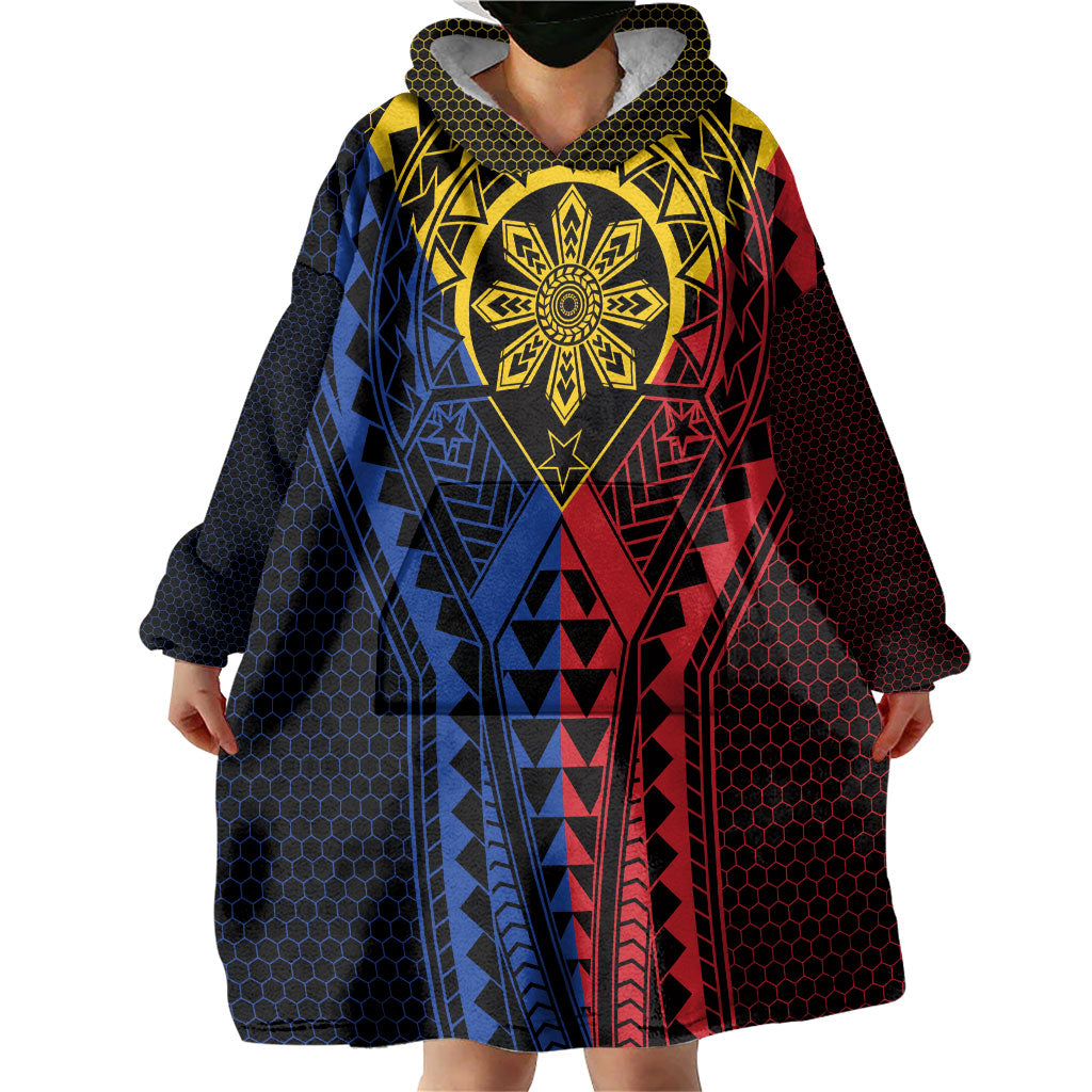 Philippines Batok Tribal Inspired Tattoo Wearable Blanket Hoodie LT05 - Polynesian Pride