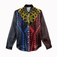 Philippines Batok Tribal Inspired Tattoo Women Casual Shirt LT05 - Polynesian Pride