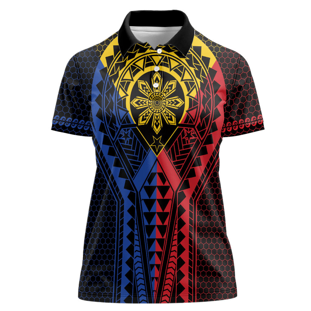 Philippines Batok Tribal Inspired Tattoo Women Polo Shirt LT05 Female Multicolor - Polynesian Pride