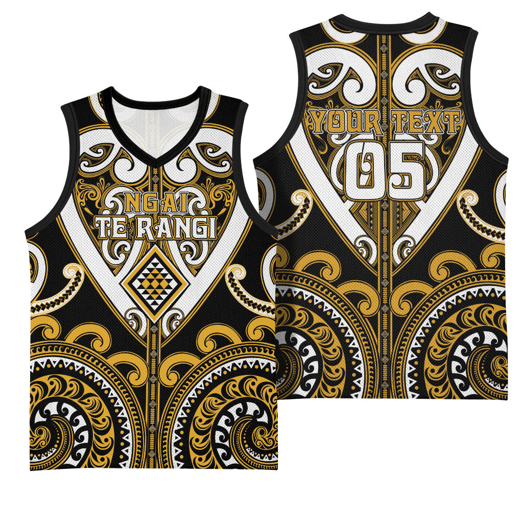 Custom Aotearoa Ngai Te Rangi Basketball Jersey Maori Tribal Pattern LT05 - Polynesian Pride