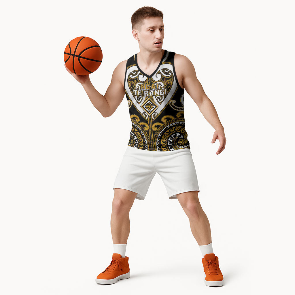 Custom Aotearoa Ngai Te Rangi Basketball Jersey Maori Tribal Pattern LT05 - Polynesian Pride